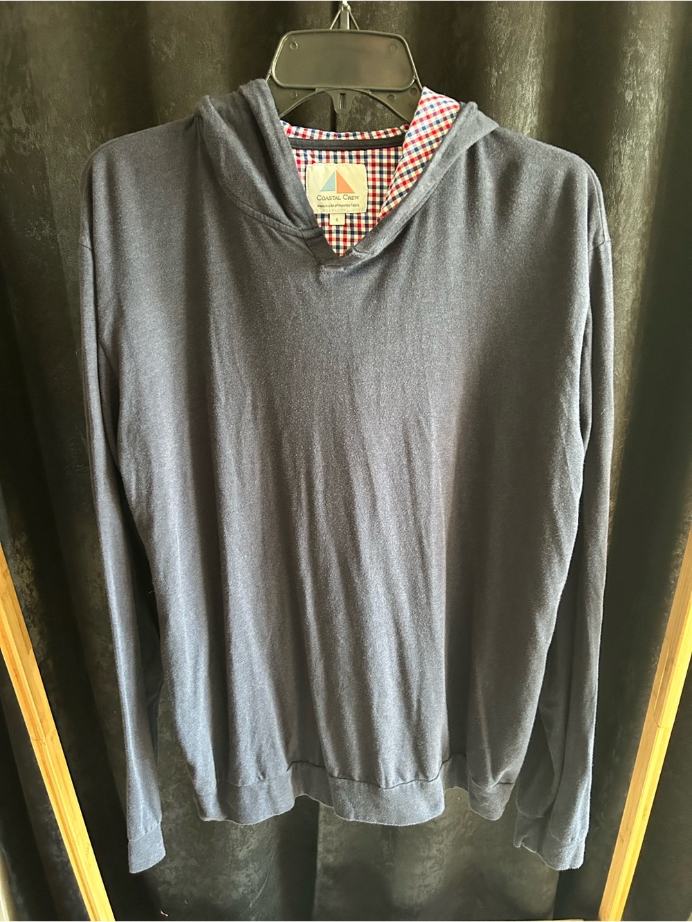 Coastal Crew Men's Lightweight Navy Hooded Pullover